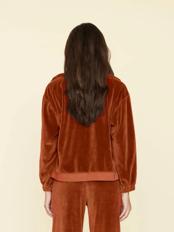 Women Sweats and Tees Xirena Brown Sugar Oliver Velour Sweatshirt