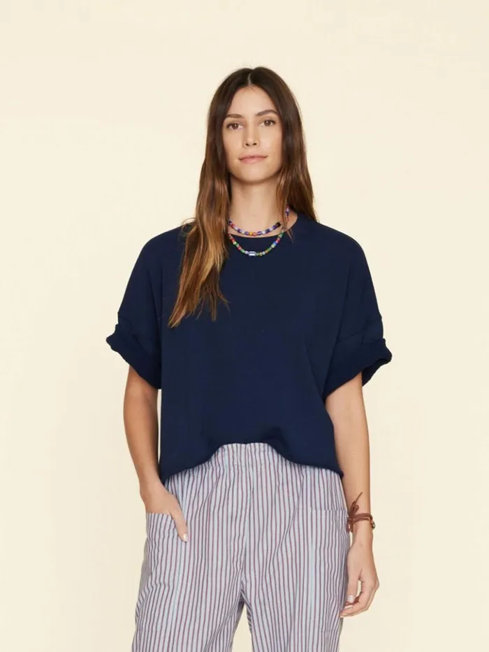 Women Sweats and Tees Xirena Navy Romeo Sweatshirt