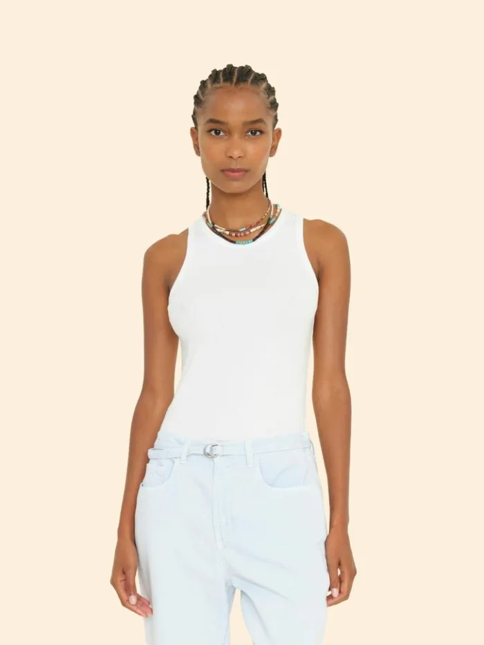 Women Sweats and Tees Xirena White Arynn Fine Rib Tank Top