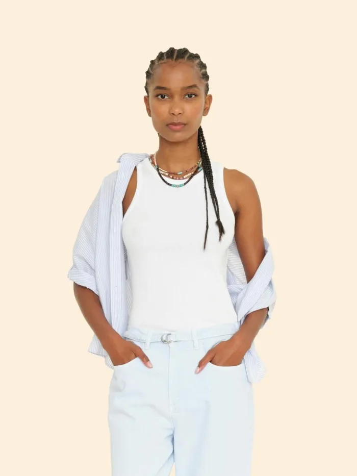 Women Sweats and Tees Xirena White Arynn Fine Rib Tank Top