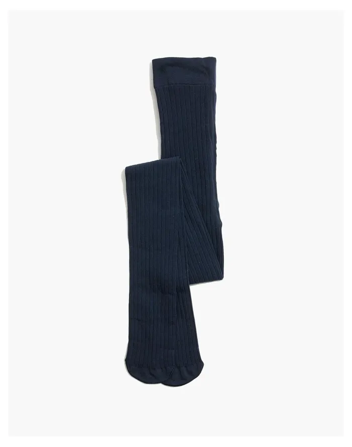 Women Swedish Stockings Alma Rib Tights Blue Madewell Socks