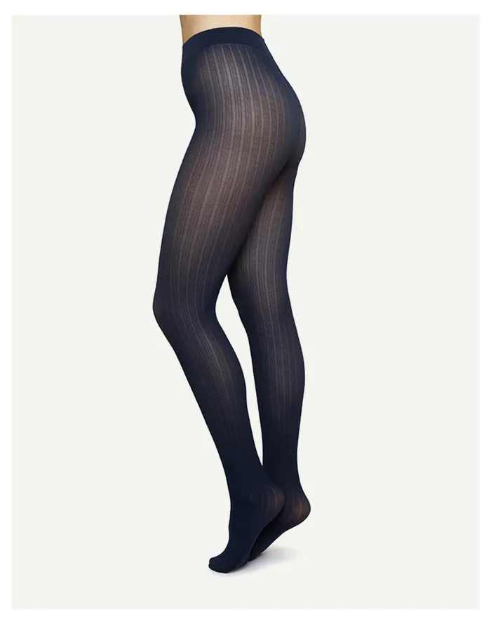 Women Swedish Stockings Alma Rib Tights Blue Madewell Socks Women Swedish Stockings Alma Rib Tights Blue Madewell Socks