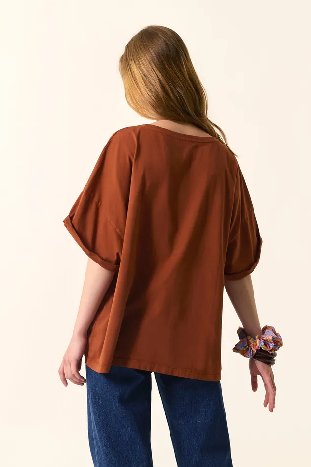 Women TShirt Haricia Ecureuil TShirt Coton Marron Des Petits Hauts TShirts and Sweatshirts