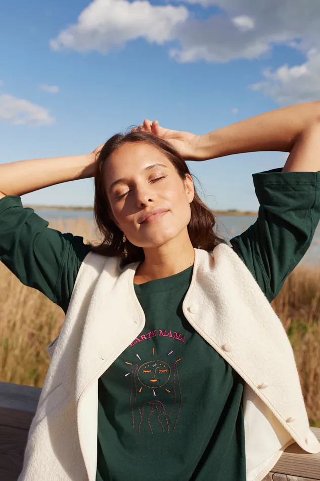 Women TShirt Janelia Epicea TShirt Coton Vert Fonc Des Petits Hauts TShirts and Sweatshirts Women TShirt Janelia Epicea TShirt Coton Vert Fonc Des Petits Hauts TShirts and Sweatshirts