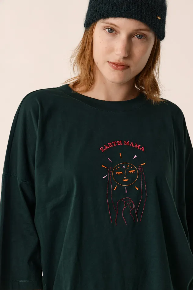 Women TShirt Janelia Epicea TShirt Coton Vert Fonc Des Petits Hauts TShirts and Sweatshirts