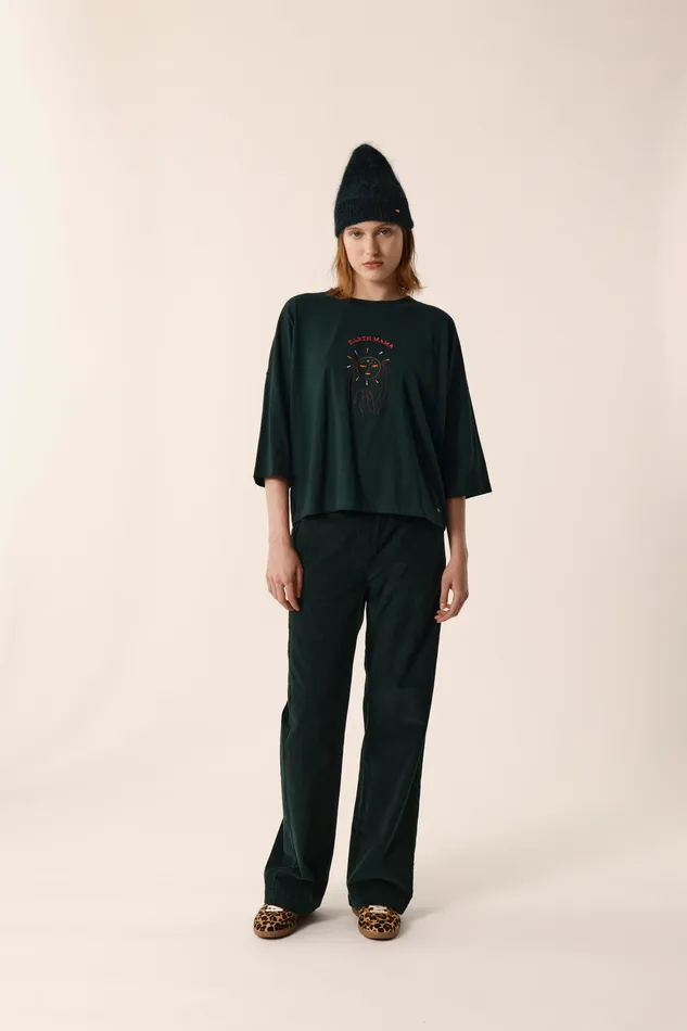 Women TShirt Janelia Epicea TShirt Coton Vert Fonc Des Petits Hauts TShirts and Sweatshirts