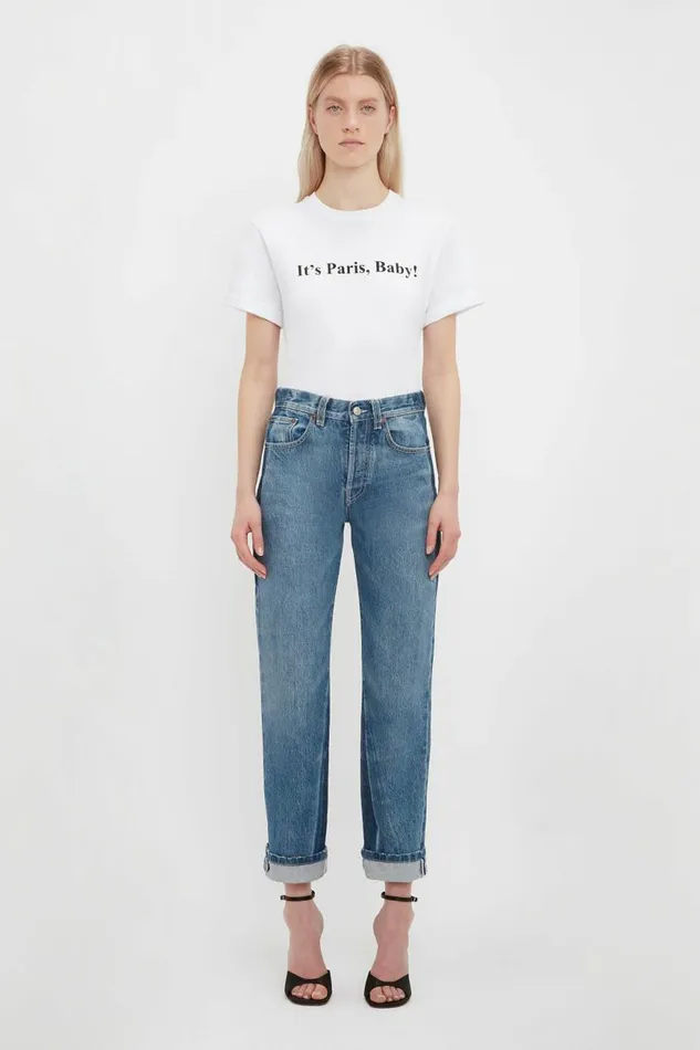 Women TShirts and Sweatshirts Victoria Beckham IT039S PARIS BABY Tshirt In White