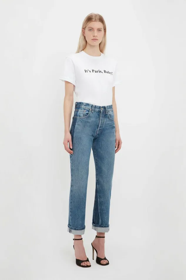 Women TShirts and Sweatshirts Victoria Beckham IT039S PARIS BABY Tshirt In White