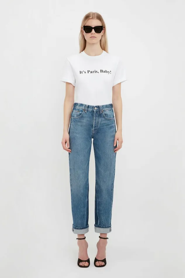 Women TShirts and Sweatshirts Victoria Beckham IT039S PARIS BABY Tshirt In White