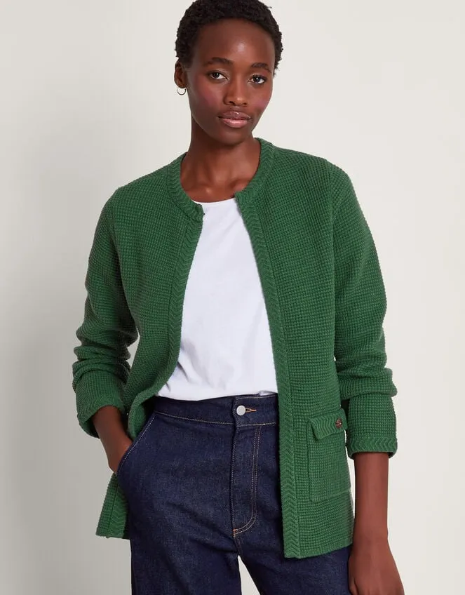 Women Tabby Textured Cardigan Green Monsoon Cardigans