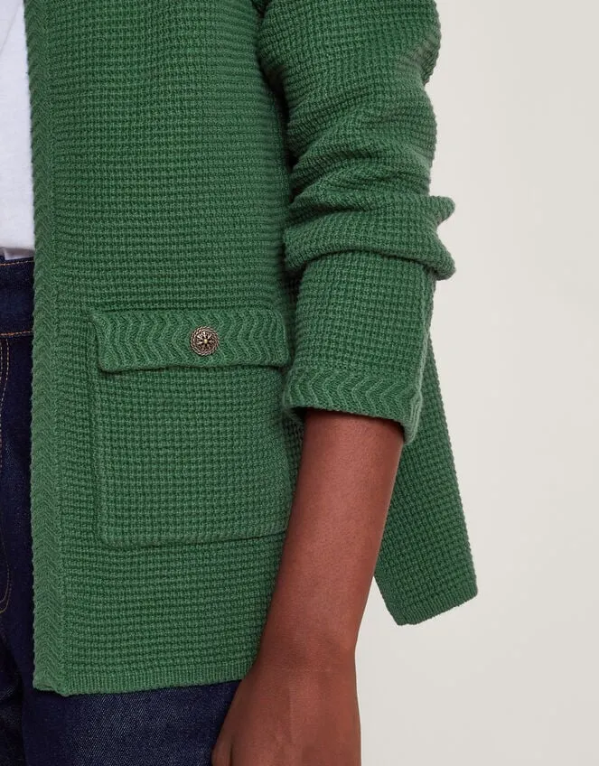 Women Tabby Textured Cardigan Green Monsoon Cardigans