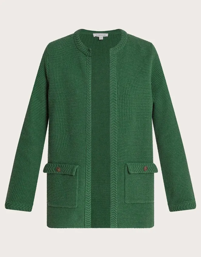 Women Tabby Textured Cardigan Green Monsoon Cardigans