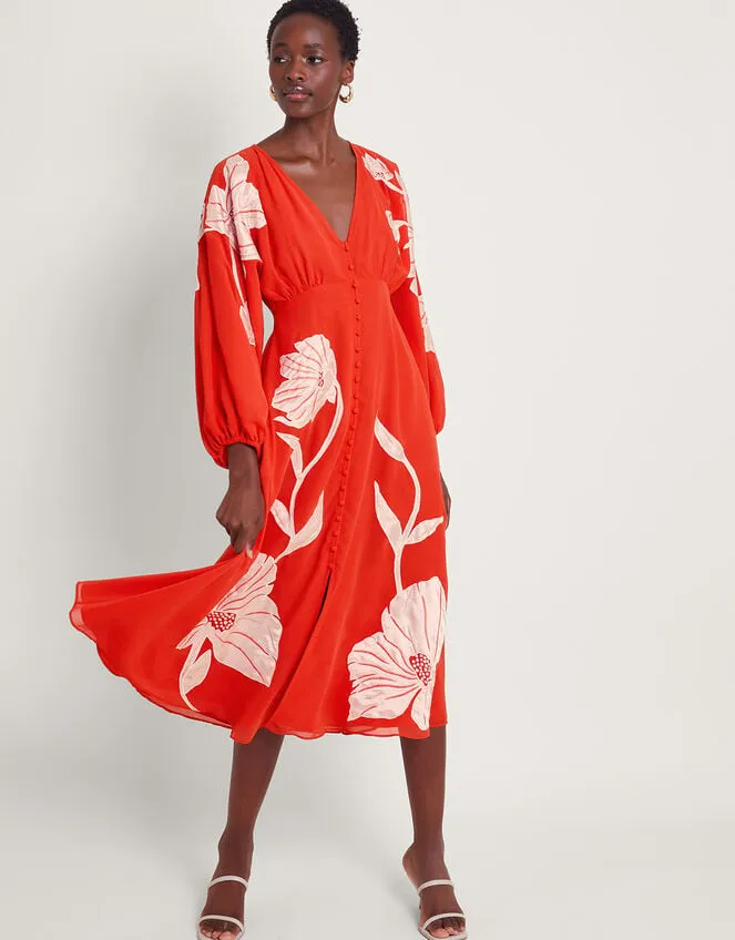 Women Talia Tea Dress Orange Monsoon Dresses