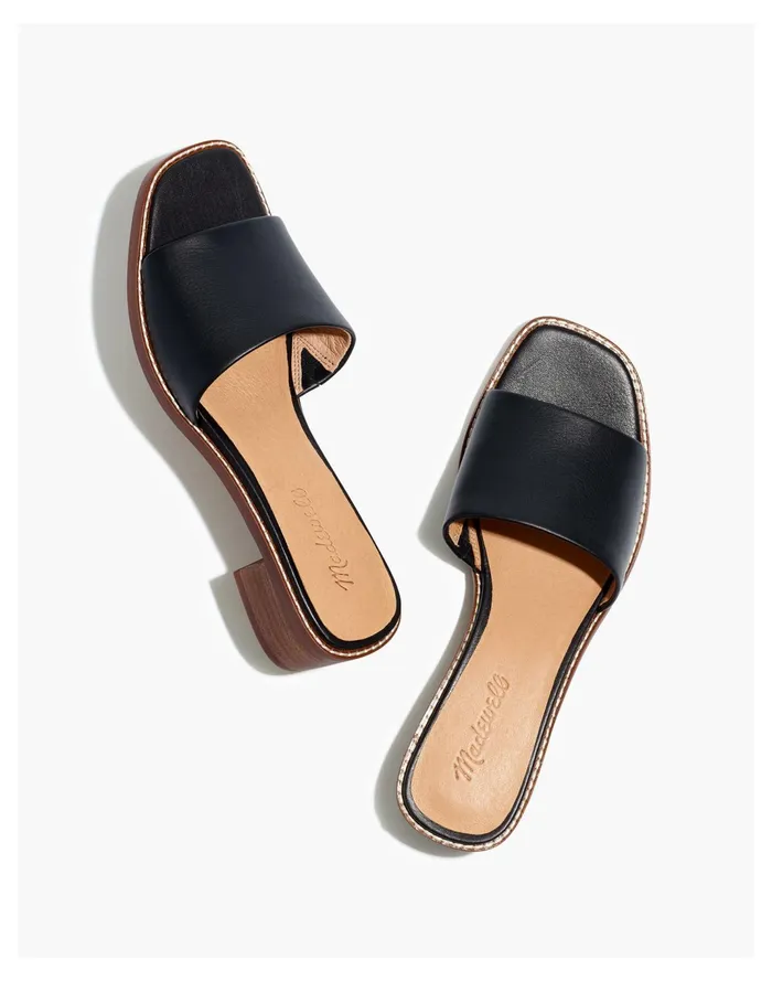 Women The Cassady Mule In Leather True Black Madewell Sandals