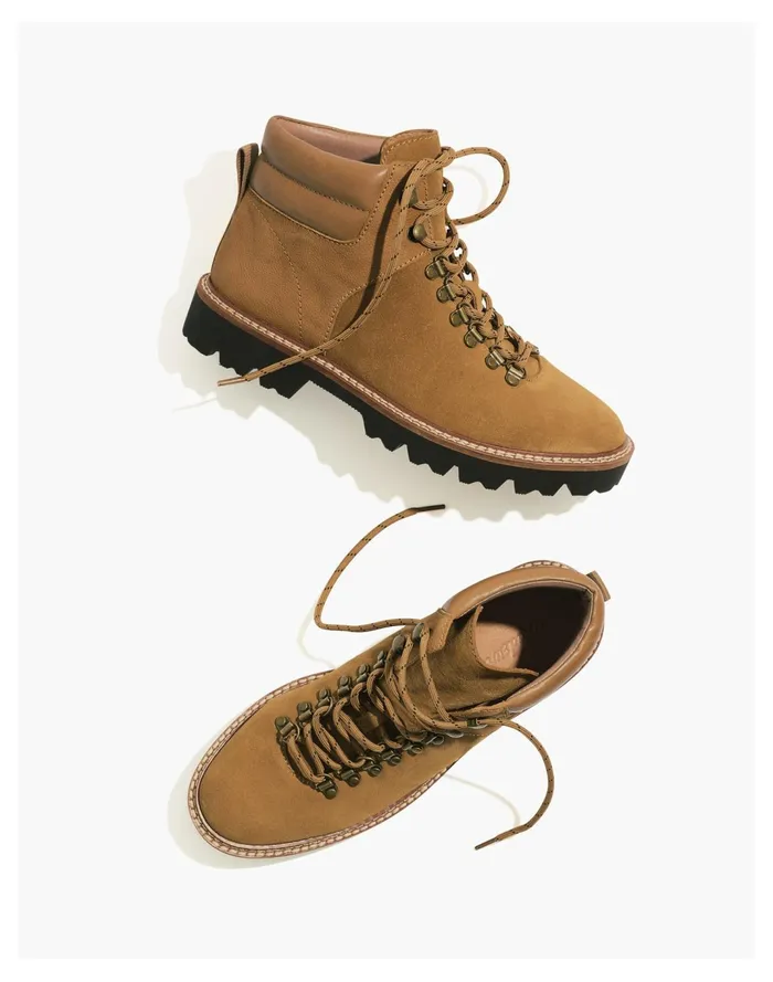 Women The Citywalk Lugsole Hiker Boot In Leather Toffee Madewell Boots