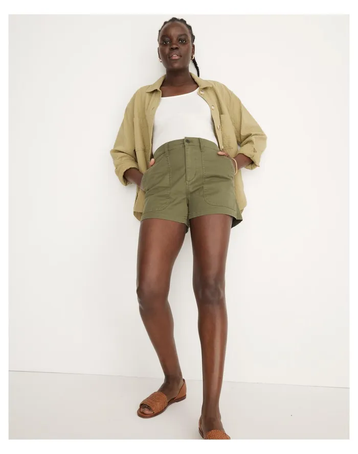 Women The Curvy Perfect Fatigue Short Palm Tree Madewell Shorts