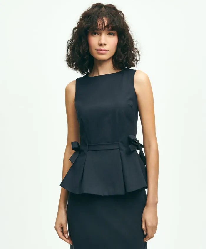 Women The Essential Brooks Brothers Stretch Wool Peplum Top Navy Brooks Brothers Blouses and Shirts Women The Essential Brooks Brothers Stretch Wool Peplum Top Navy Brooks Brothers Blouses and Shirts