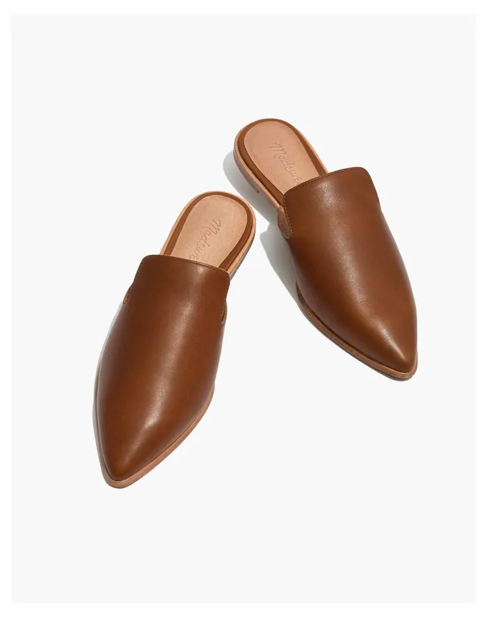Women The Gemma Mule In Leather English Saddle Madewell Flats