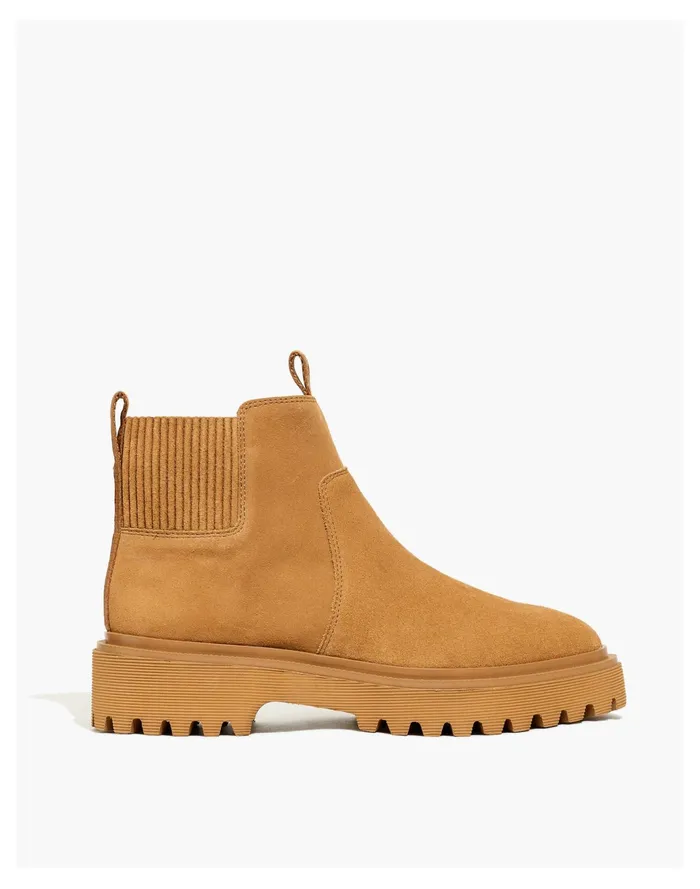Women The Henry Lugsole Boot In Suede Distant Sand Madewell Boots Women The Henry Lugsole Boot In Suede Distant Sand Madewell Boots