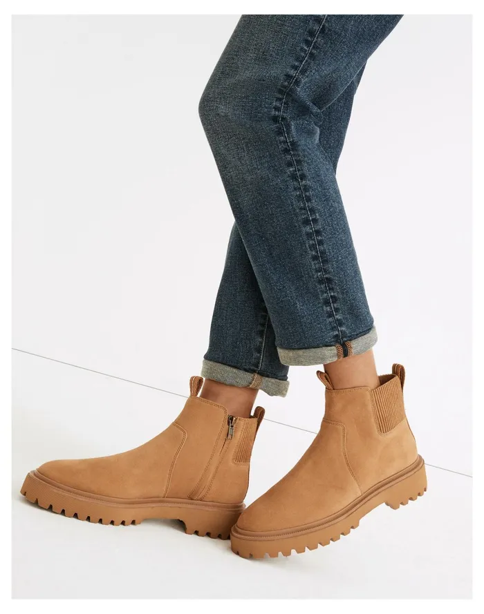 Women The Henry Lugsole Boot In Suede Distant Sand Madewell Boots Women The Henry Lugsole Boot In Suede Distant Sand Madewell Boots