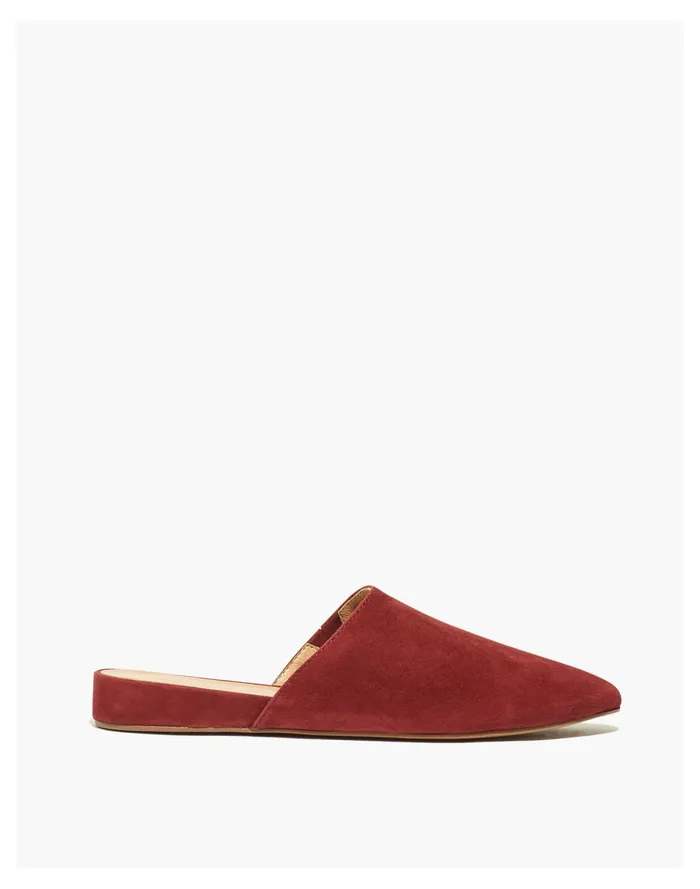 Women The Kasey Mule In Suede Rusted Burgundy Madewell Flats Women The Kasey Mule In Suede Rusted Burgundy Madewell Flats