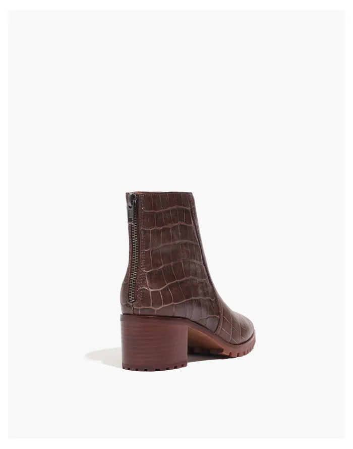 Women The Katie Lugsole Boot In Croc Embossed Leather Dark Coffee Madewell Boots Women The Katie Lugsole Boot In Croc Embossed Leather Dark Coffee Madewell Boots