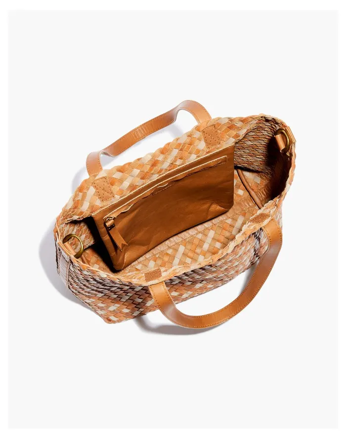 Women The Medium Transport Tote Tawny Sand Multi Madewell Totes Women The Medium Transport Tote Tawny Sand Multi Madewell Totes