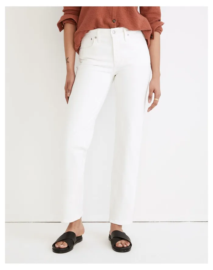 Women The Mid Rise Perfect Vintage Straight Jean In Tile White Tile White Madewell Jeans Women The Mid Rise Perfect Vintage Straight Jean In Tile White Tile White Madewell Jeans