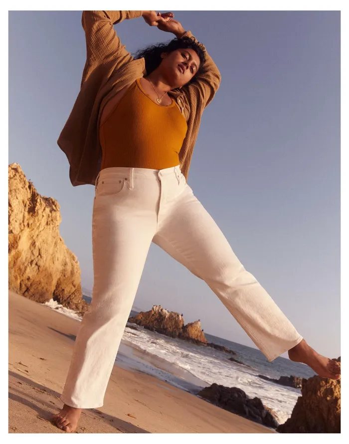 Women The Mid Rise Perfect Vintage Straight Jean In Tile White Tile White Madewell Jeans Women The Mid Rise Perfect Vintage Straight Jean In Tile White Tile White Madewell Jeans