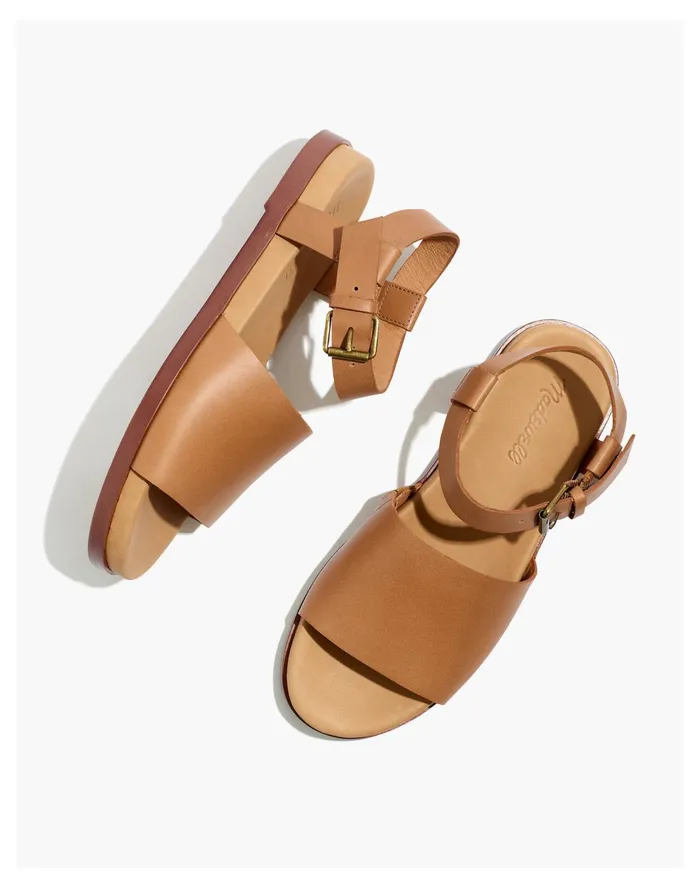 Women The Noelle Ankle Strap Flat Warm Hickory Madewell Sandals