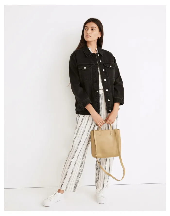 Women The Oversized Trucker Jean Jacket In Washed Black Washed Black Madewell Jackets Women The Oversized Trucker Jean Jacket In Washed Black Washed Black Madewell Jackets