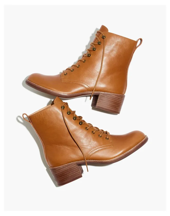 Women The Patti Lace Up Boot English Saddle Madewell Boots