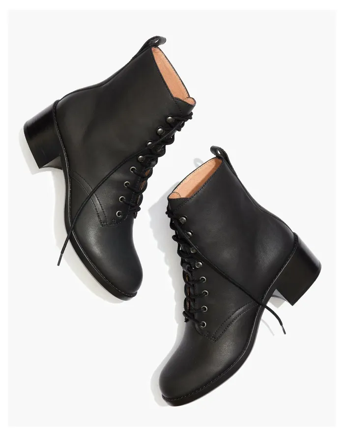 Women The Patti Lace Up Boot True Black Madewell Boots