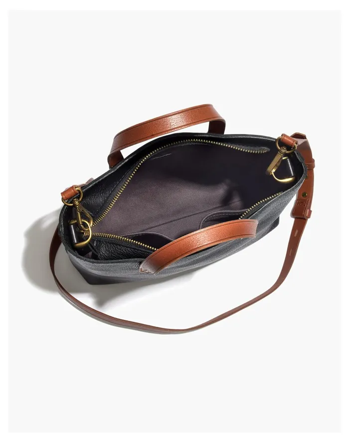 Women The Zip Top Transport Crossbody True Black Brown Madewell Bag Straps