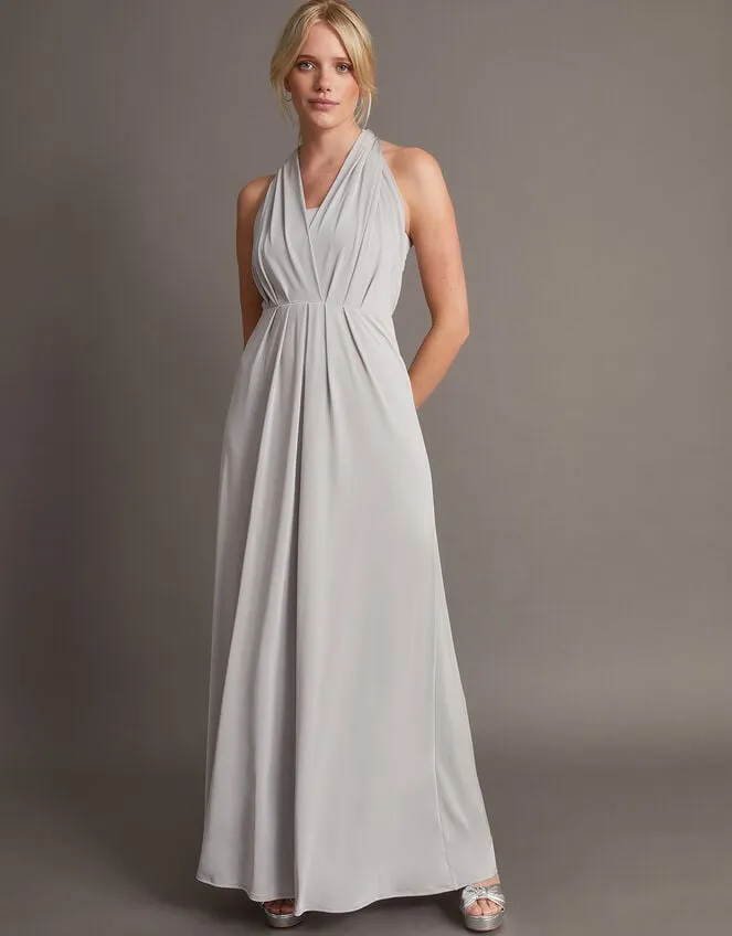 Women Thea Twist Me Tie Me Maxi Dress Silver Monsoon Occasionwear