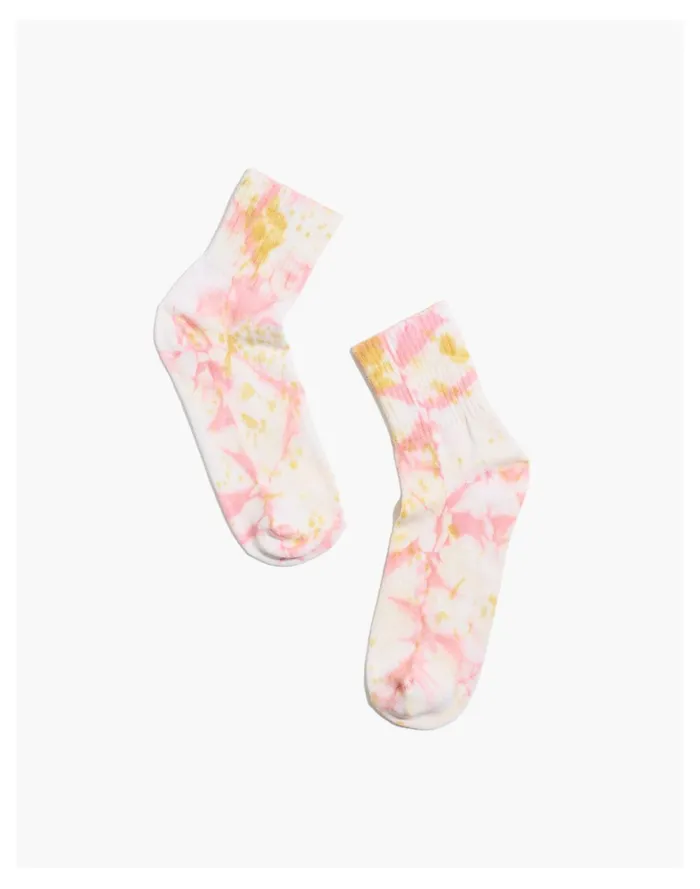 Women Tie Dye Ankle Socks Pink Icing Madewell Socks