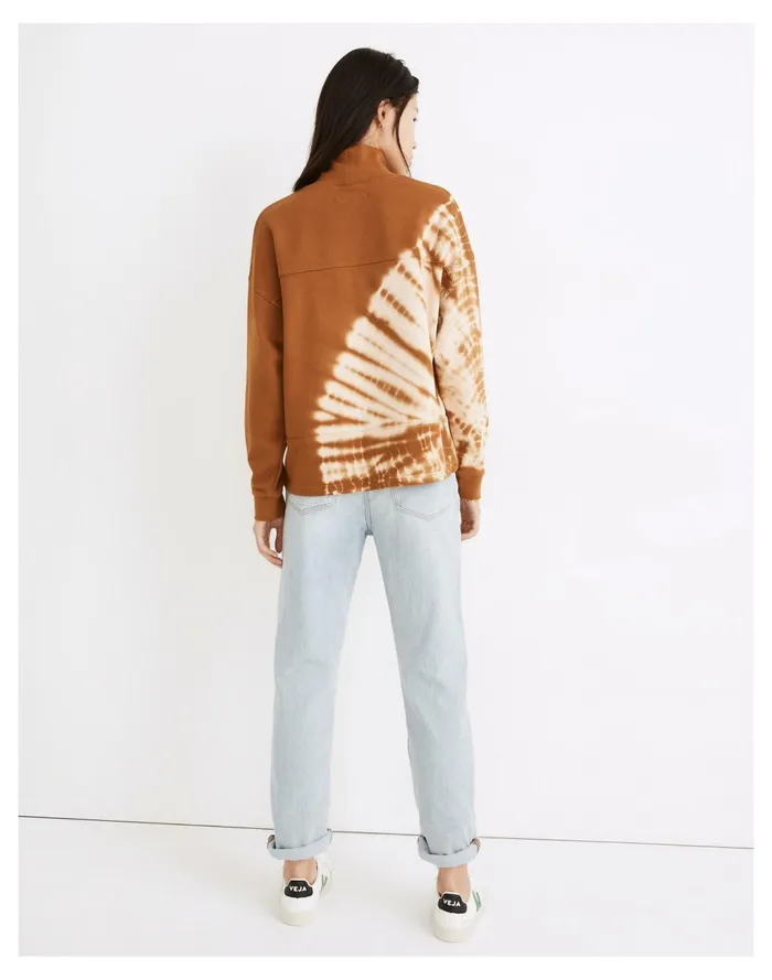 Women Tie Dye Resourced Cotton Mockneck Pocket Sweatshirt Dried Cedar Madewell Sweatshirts and Sweatpants Women Tie Dye Resourced Cotton Mockneck Pocket Sweatshirt Dried Cedar Madewell Sweatshirts and Sweatpants
