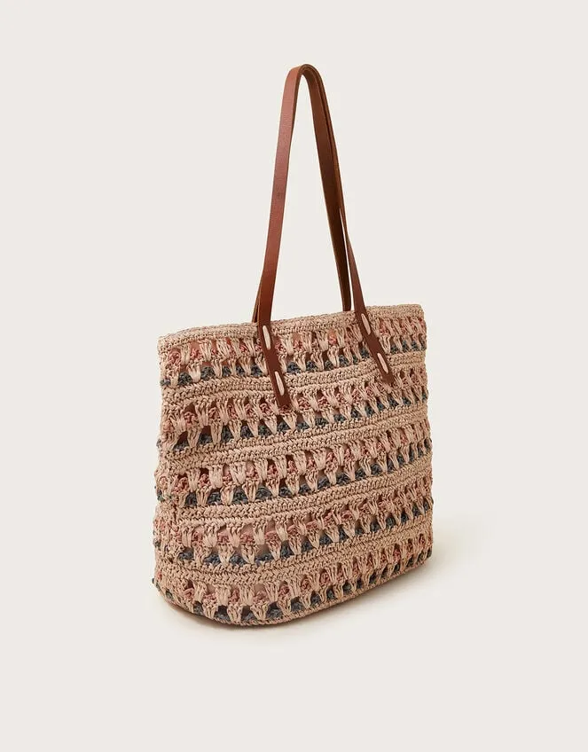 Women Tonal Raffia Shopper Bag Monsoon Bags and Purses