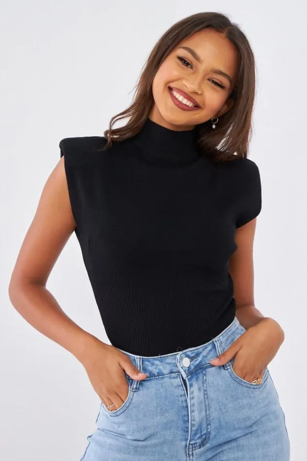 Women Top Noir paulettes Black Brentiny Paris Top And Tank Tops