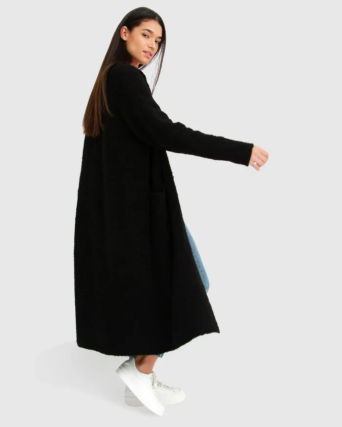 Women Tops Belle and Bloom Born To Run Sustainable Sweater Coat 8211 Black