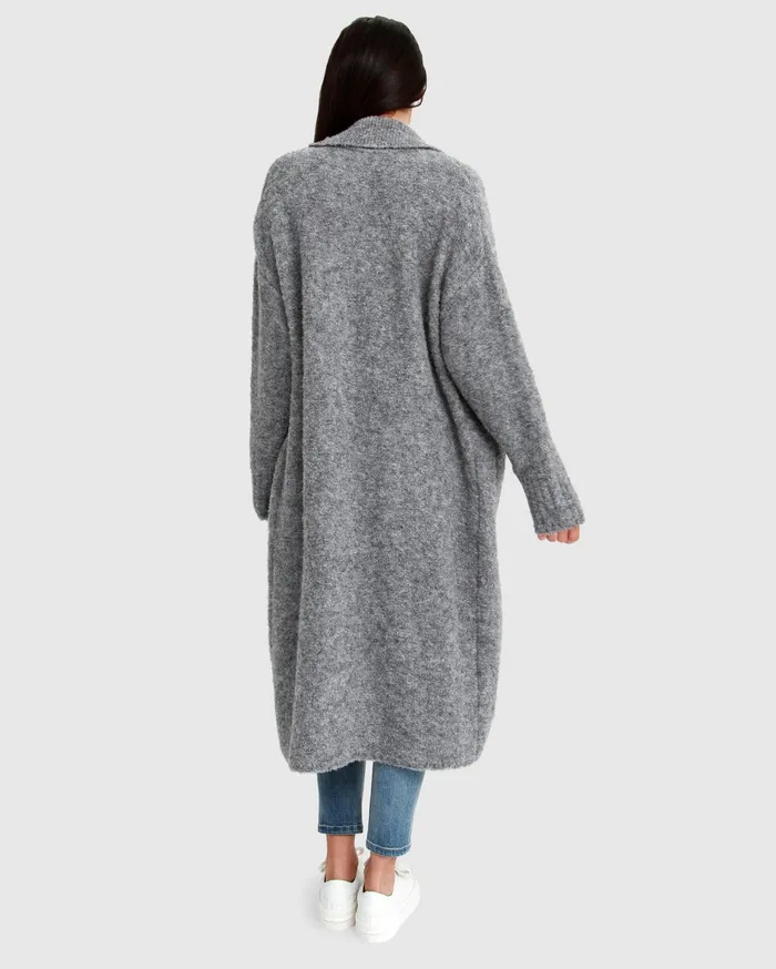 Women Tops Belle and Bloom Born To Run Sustainable Sweater Coat 8211 Grey