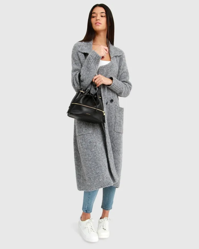 Women Tops Belle and Bloom Born To Run Sustainable Sweater Coat 8211 Grey