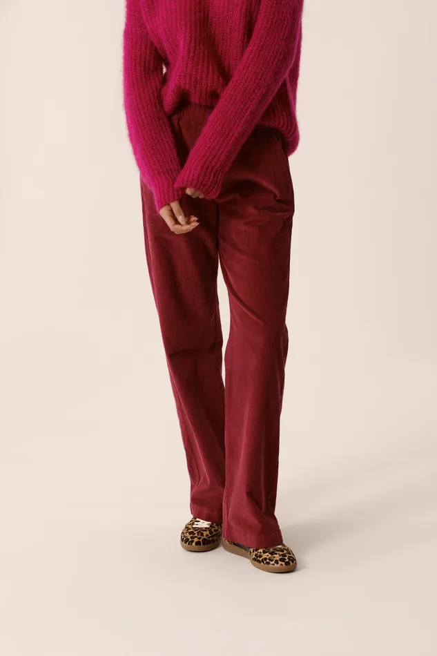 Women Trousers Sianou Bruyere Pantalon Coton Velours Violet Des Petits Hauts Trousers and Jumpsuits