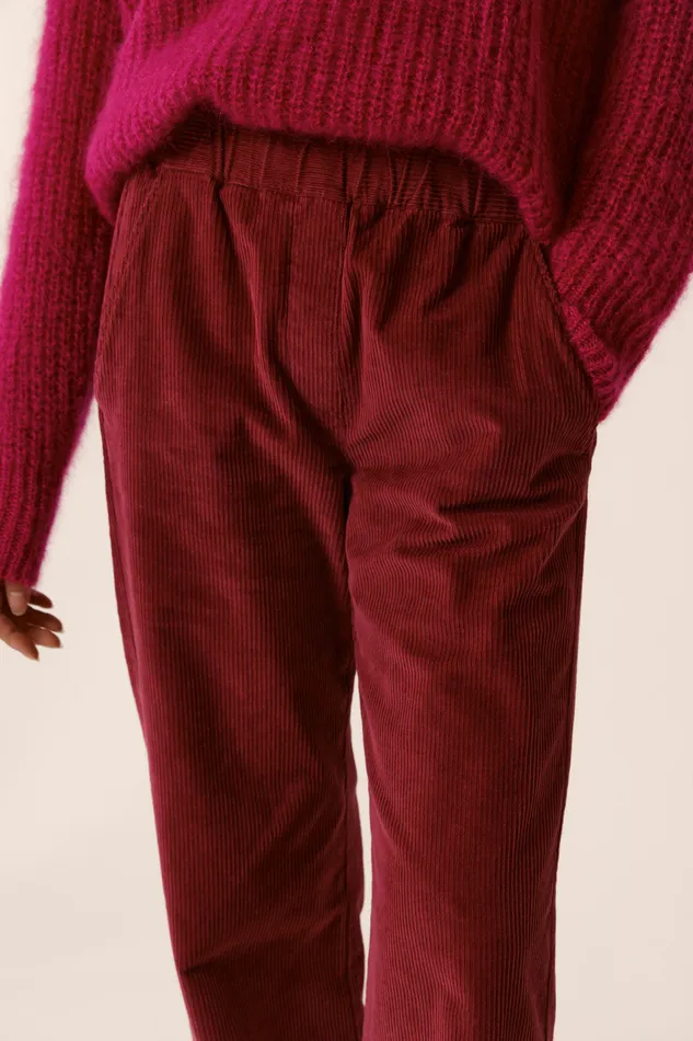 Women Trousers Sianou Bruyere Pantalon Coton Velours Violet Des Petits Hauts Trousers and Jumpsuits