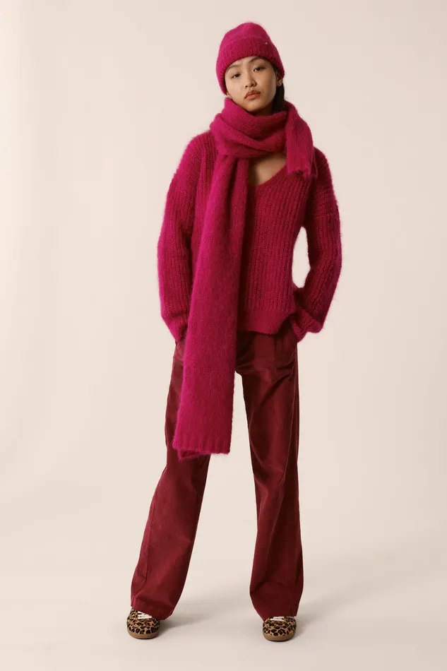 Women Trousers Sianou Bruyere Pantalon Coton Velours Violet Des Petits Hauts Trousers and Jumpsuits