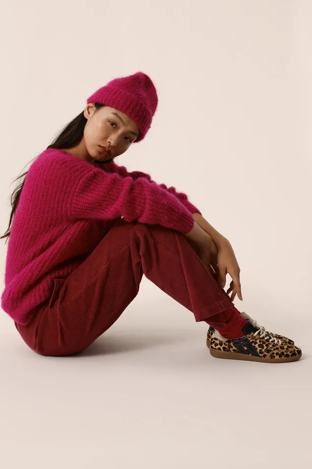 Women Trousers Sianou Bruyere Pantalon Coton Velours Violet Des Petits Hauts Trousers and Jumpsuits