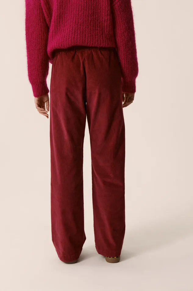 Women Trousers Sianou Bruyere Pantalon Coton Velours Violet Des Petits Hauts Trousers and Jumpsuits