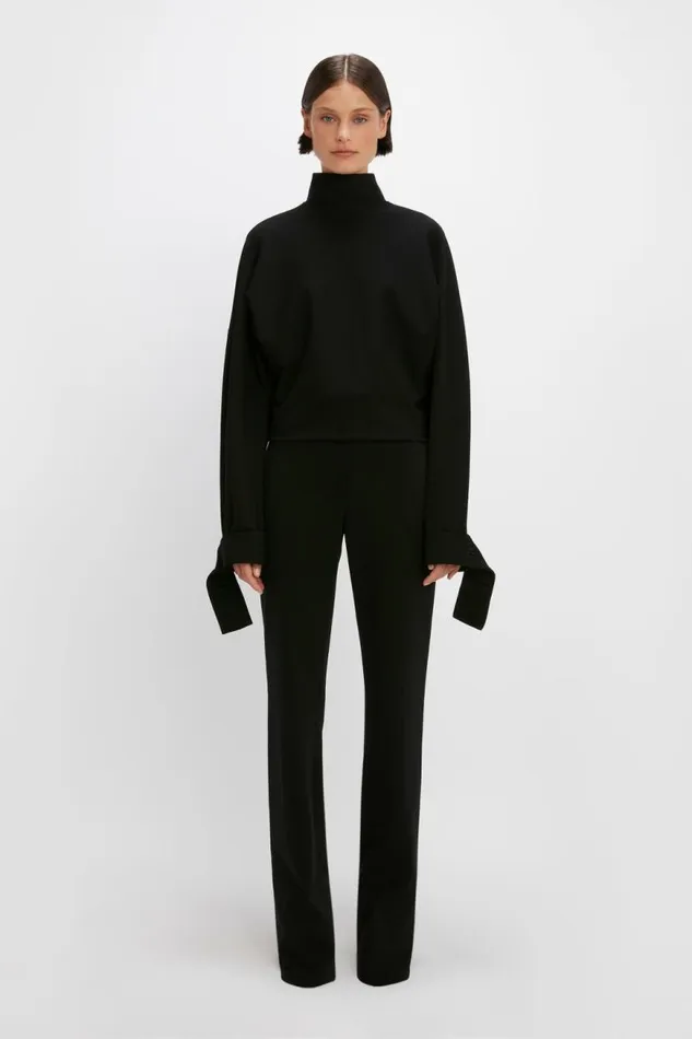 Women Trousers Victoria Beckham High Waisted Ponti Trouser In Black