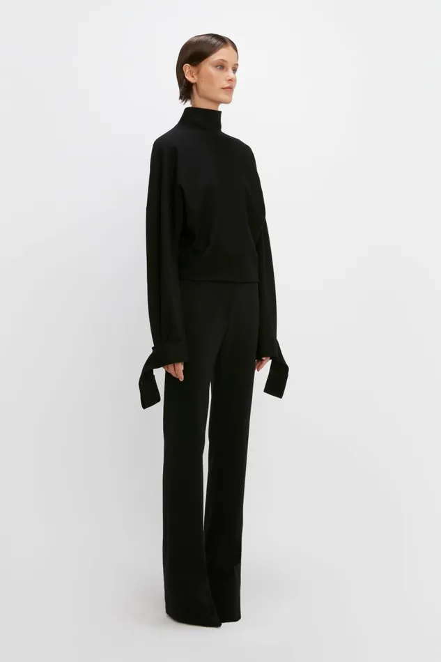 Women Trousers Victoria Beckham High Waisted Ponti Trouser In Black
