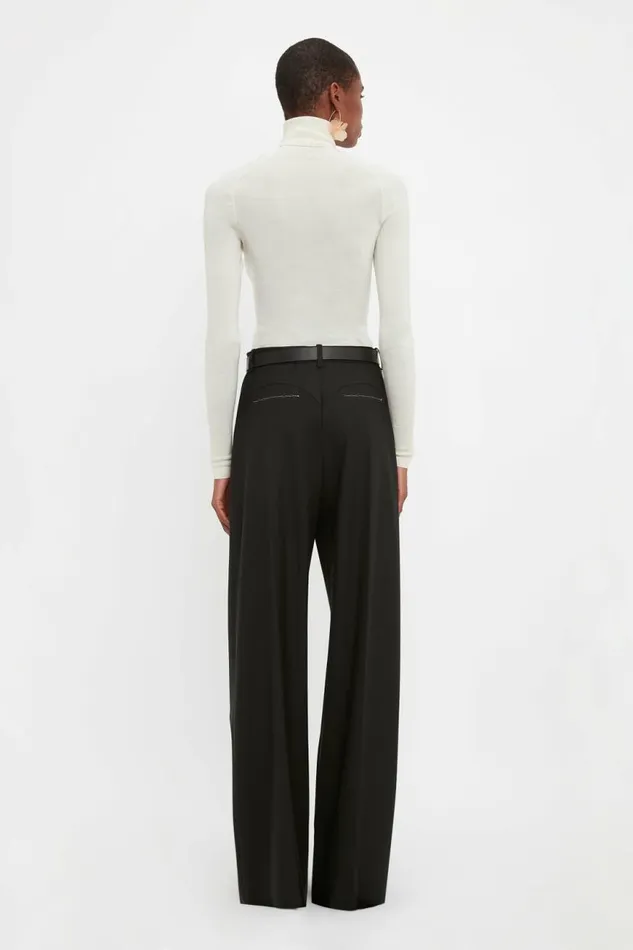 Women Trousers Victoria Beckham Wide Leg Trouser In Black